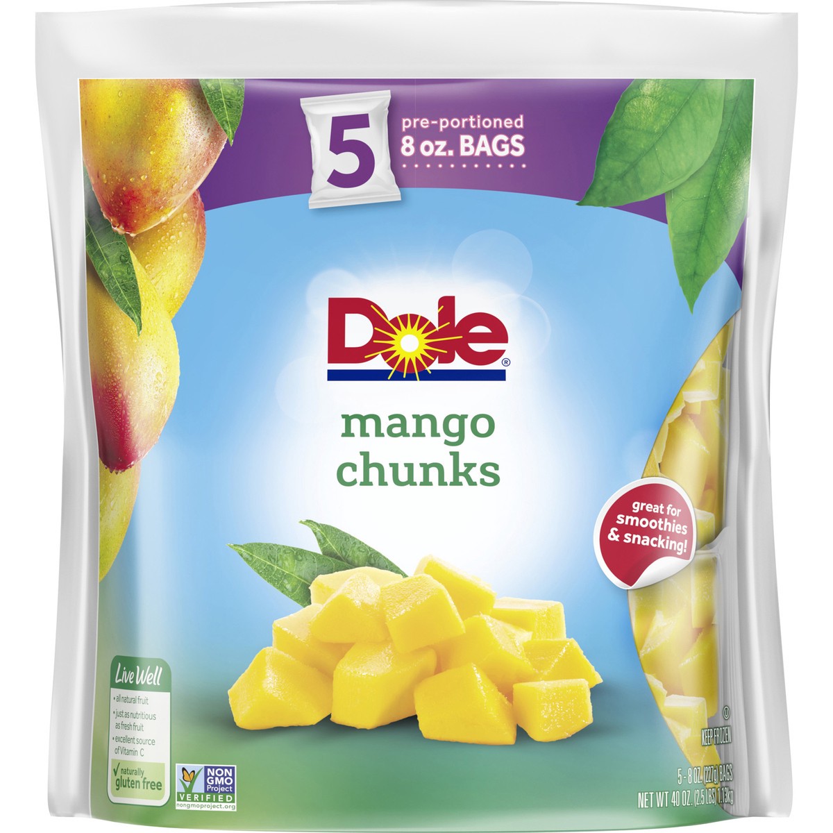 slide 1 of 8, Dole Mango Chunks, 40 oz