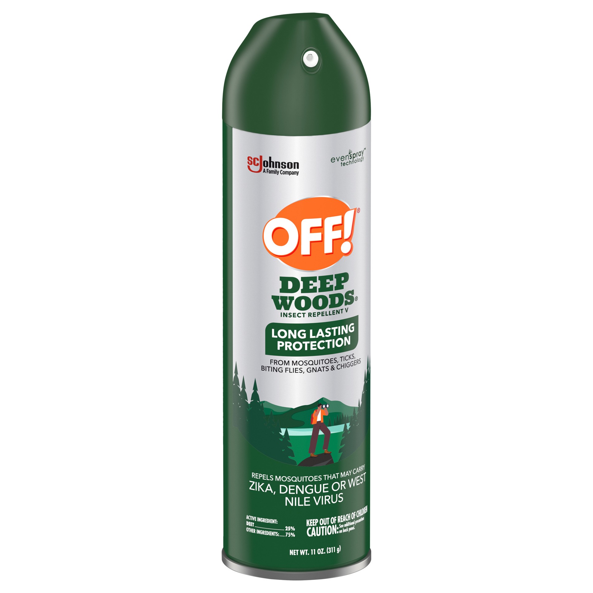 slide 2 of 5, OFF! Deep Woods Insect Repellent V, Up to 8 Hours of Mosquito Protection with DEET, 11 oz, 11 oz