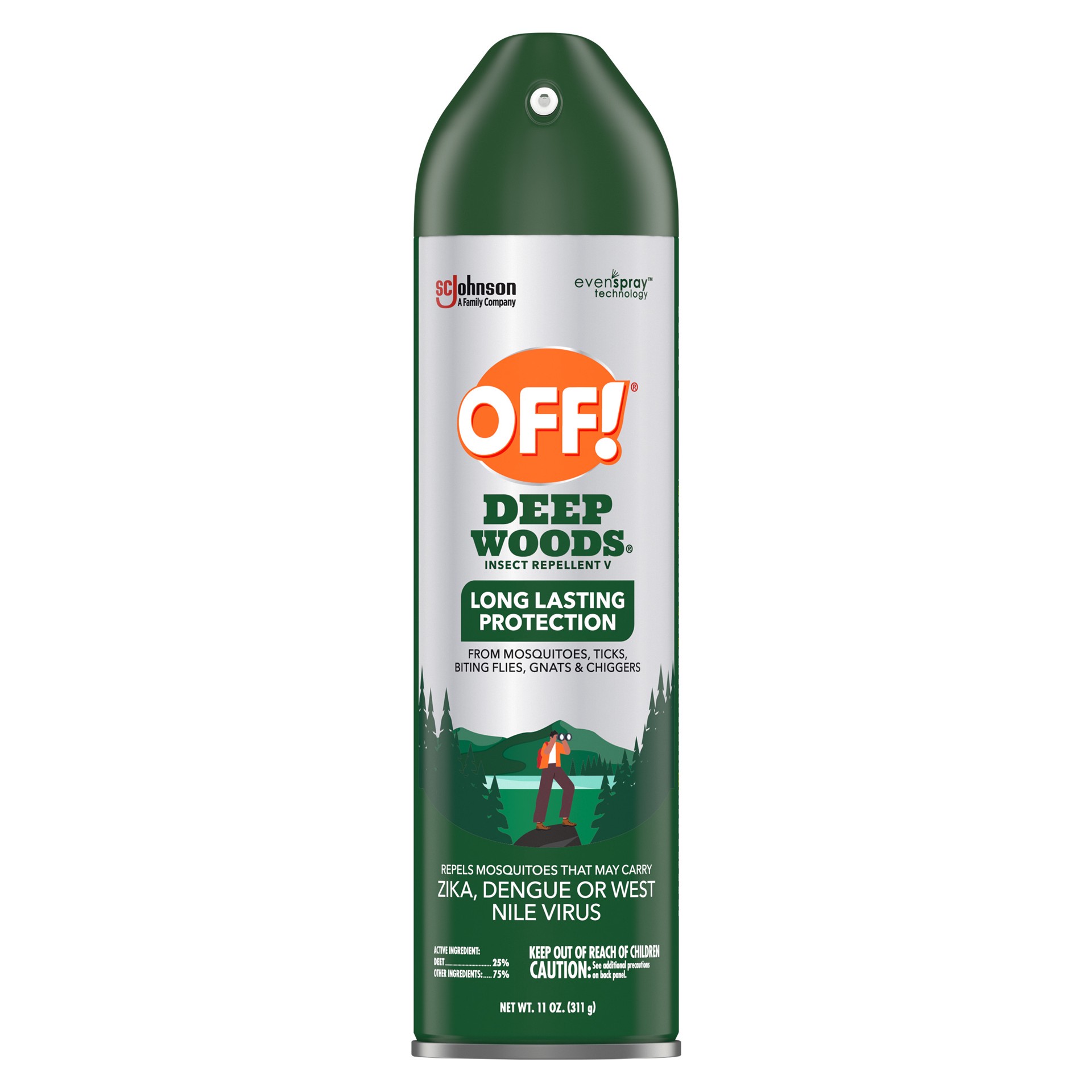 slide 3 of 5, OFF! Deep Woods Insect Repellent V, Up to 8 Hours of Mosquito Protection with DEET, 11 oz, 11 oz