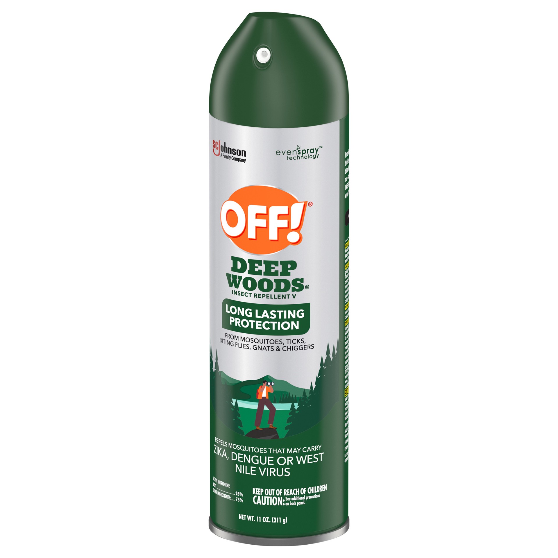 slide 5 of 5, OFF! Deep Woods Insect Repellent V, Up to 8 Hours of Mosquito Protection with DEET, 11 oz, 11 oz