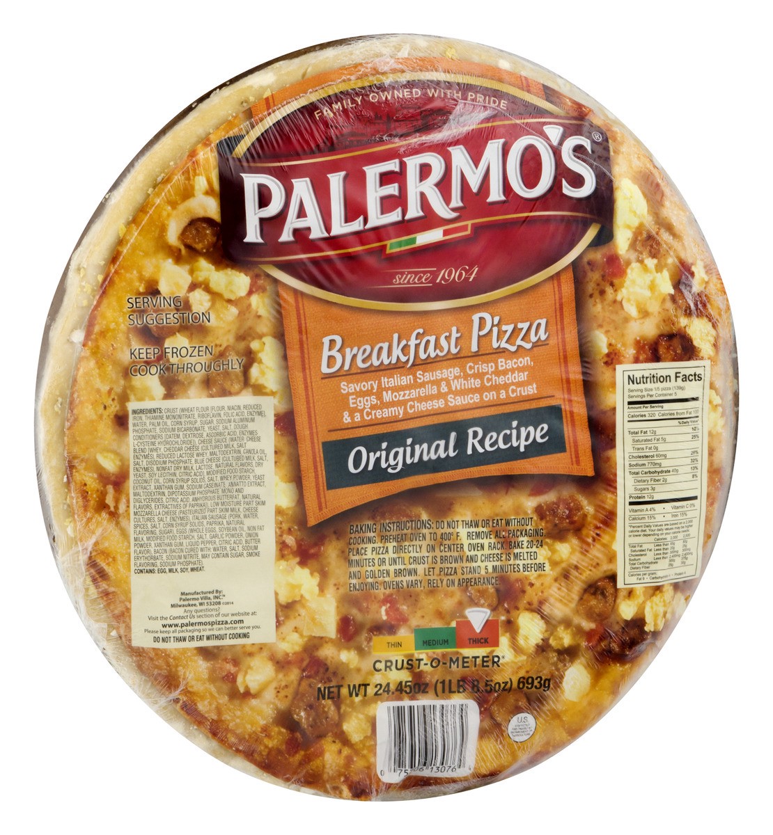 slide 8 of 11, Palermo's Breakfast Pizza, Original Recipe, Thick, 24.45 oz