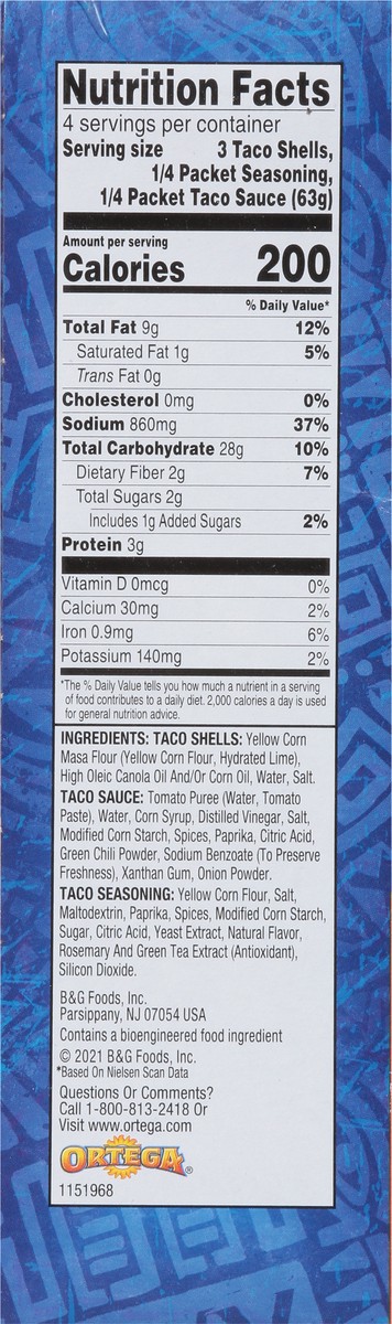 slide 3 of 9, Ortega Taco Dinner Kit, 12 Count Taco Shells, 8.9 oz, 1 ct