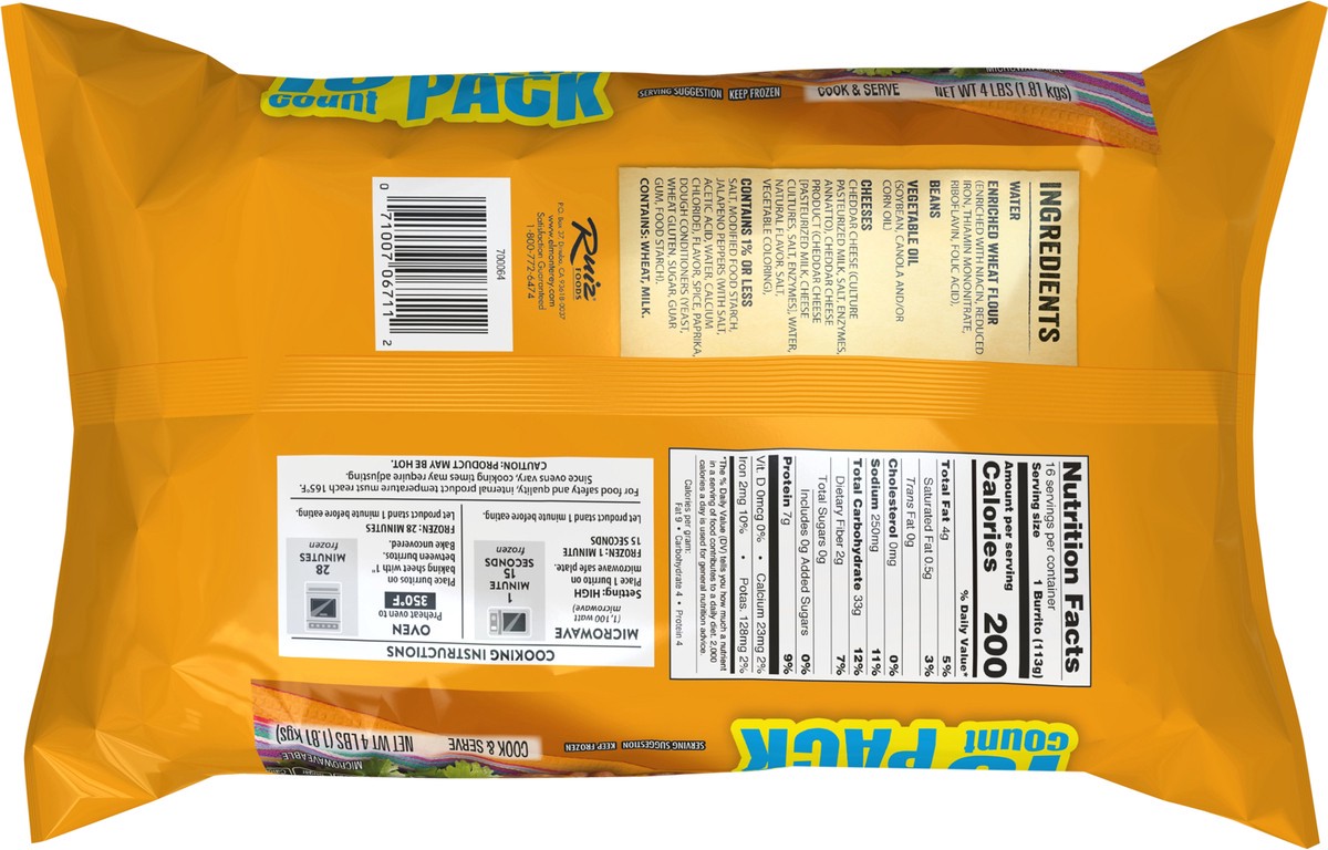 slide 7 of 7, El Monterey Burrito Bean & Cheese Value Pack, 1 ct / 16 ct