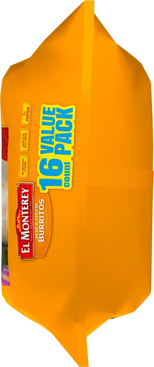 slide 4 of 7, El Monterey Burrito Bean & Cheese Value Pack, 1 ct / 16 ct