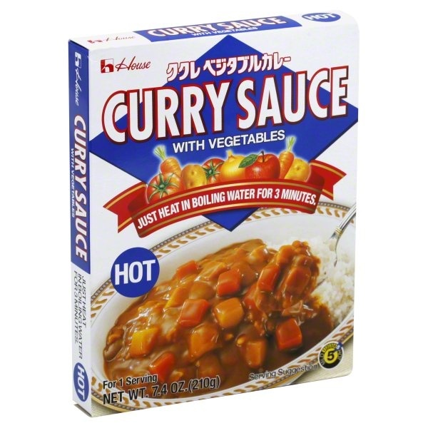 slide 1 of 4, House Foods Kukure Vegetable Hot Curry Sauce, 7.4 oz