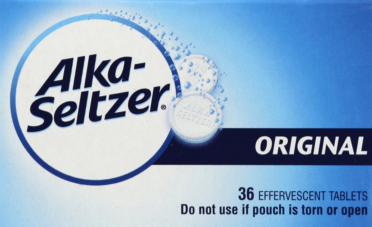 slide 6 of 10, Alka-Seltzer Original Antacid/Analgesic Effervescent Tablets, 36 ct