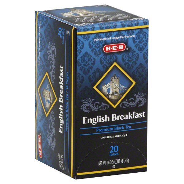 slide 1 of 1, H-E-B English Breakfast Tea Bags, 20 ct