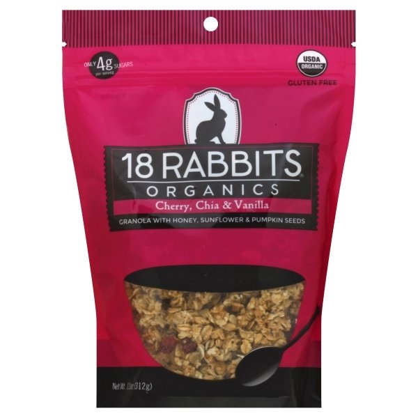slide 1 of 1, 18 Rabbits Organic Cherry Chia And Vanilla Granola, 11 oz