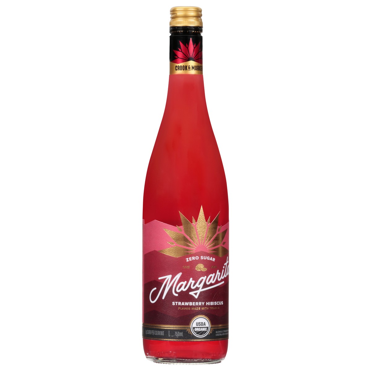 slide 2 of 9, Crook & Marker Zero Sugar Strawberry Hibiscus Margarita 750 ml, 750 ml