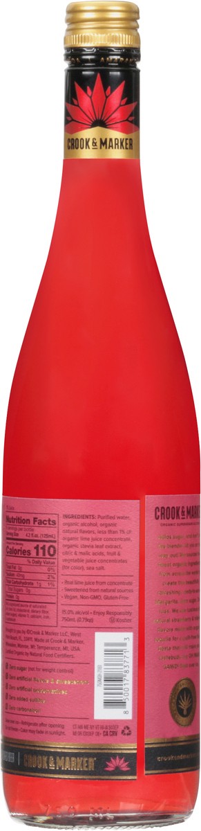 slide 5 of 9, Crook & Marker Zero Sugar Strawberry Hibiscus Margarita 750 ml, 750 ml