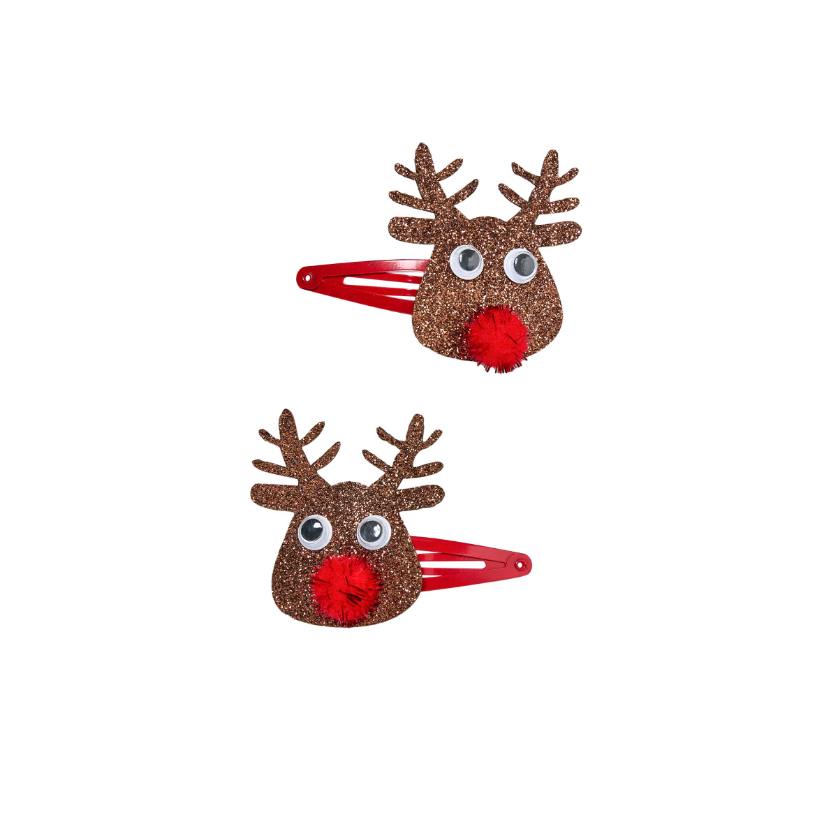 slide 6 of 9, Scunci 2Pk Reindeer Snap Clips, 2 ct