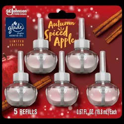 Glade PlugIns Scented Oil Air Freshener - Autumn Spiced Apple Refill - 3.35oz/5pk