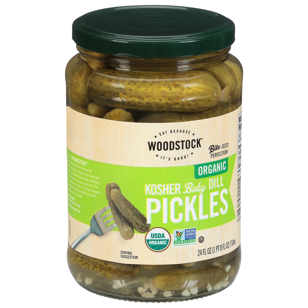 slide 5 of 9, Woodstock Organic Kosher Baby Dill Pickles 24 fl oz, 24 fl oz