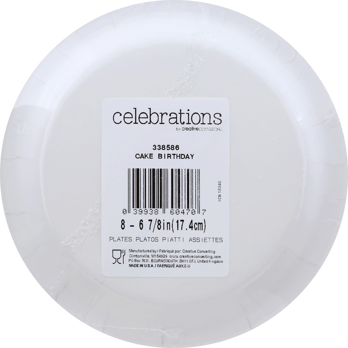 slide 6 of 6, Creative Converting Birthday Cake Disposable Lunch Plates, 8 ct