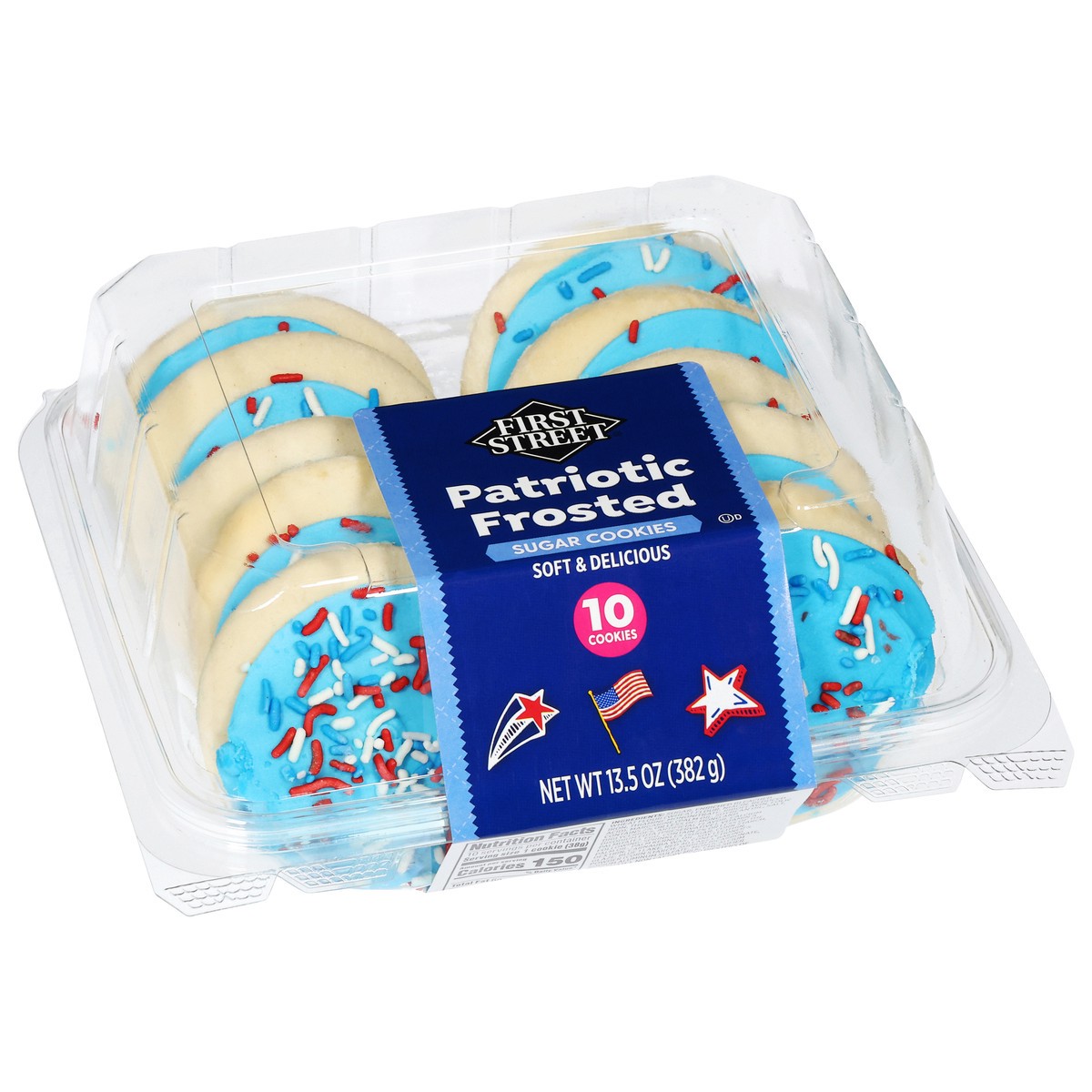 slide 13 of 13, First Street Patriotic Sugar Cookie, 13.5 oz