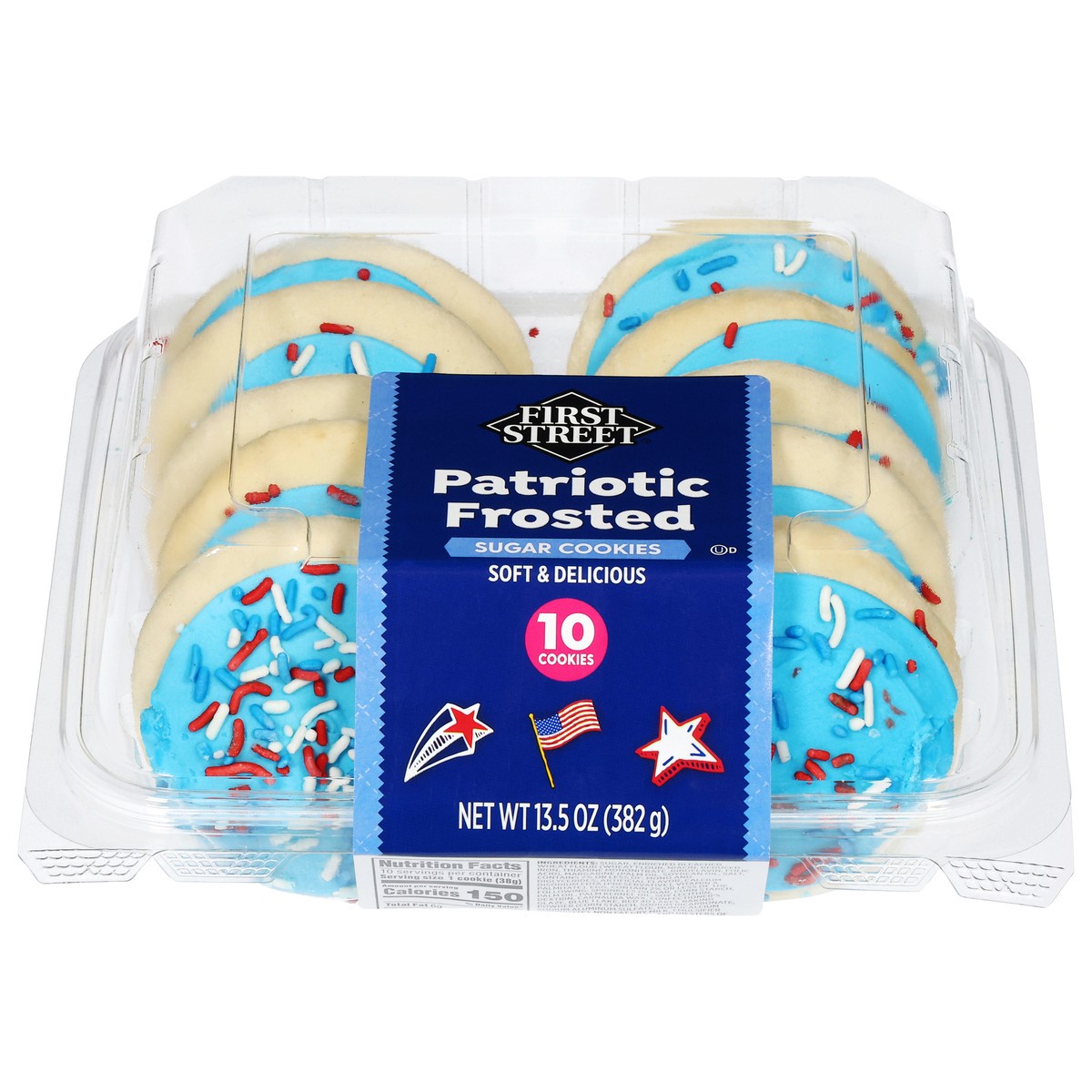 slide 6 of 13, First Street Patriotic Sugar Cookie, 13.5 oz