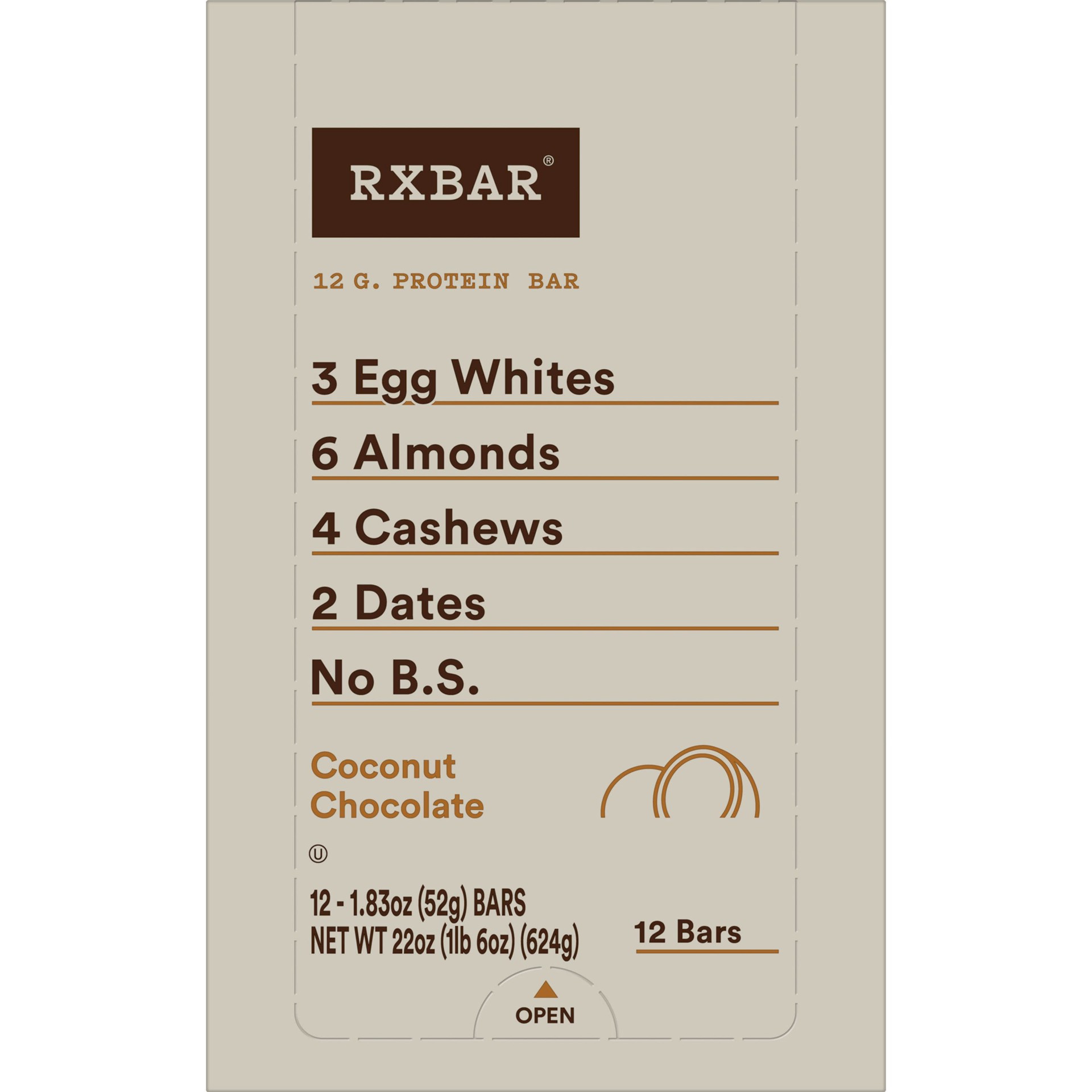 slide 1 of 5, RXBAR Protein Bars, Coconut Chocolate, 22 oz, 12 Count, 22 oz