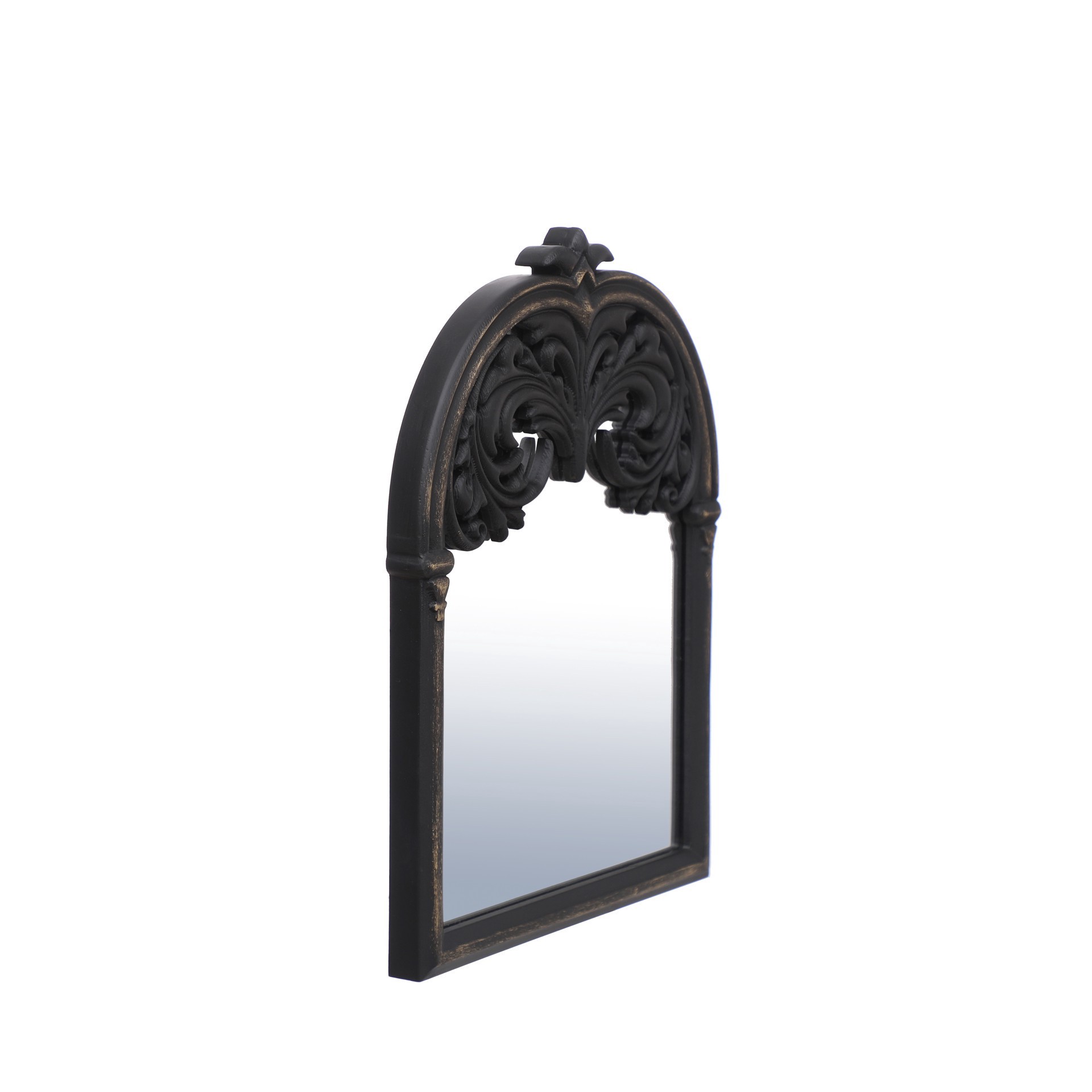 slide 3 of 3, 13" Gothic Style Black Wall Mirror By Ashland, 10 in x 13 in