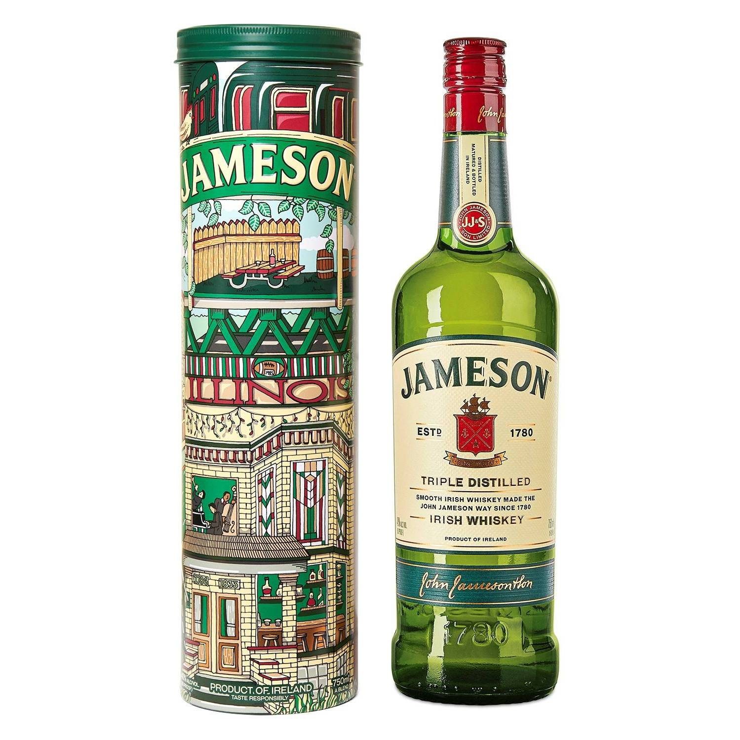 slide 1 of 1, Jameson Irish Whiskey Illinois Tin, 750 ml