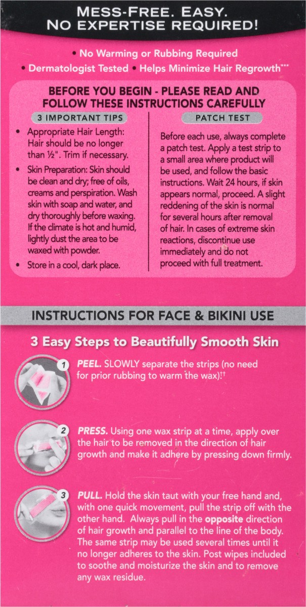 slide 5 of 9, Nair Hair Remover Wax Ready-Strips for Face & Bikini, 40 CT, 40 ct