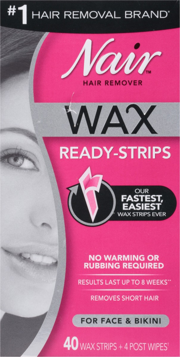 slide 6 of 9, Nair Hair Remover Wax Ready-Strips for Face & Bikini, 40 CT, 40 ct