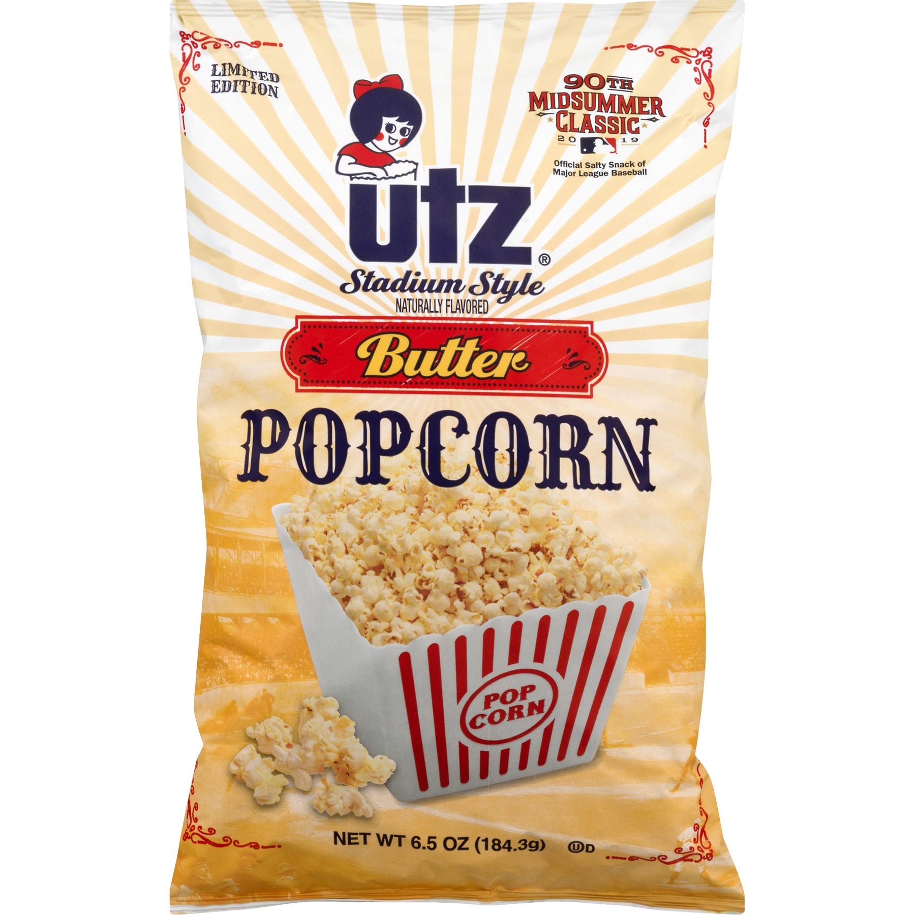 slide 1 of 1, Utz Stadium Style Butter Popcorn, 6.5 oz