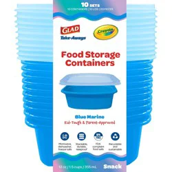 Glad Take-Aways Food Storage Containers - Blue Marine, 10 pk