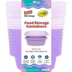 Glad Take-Aways Food Storage Containers - Wisteria, 10 pk