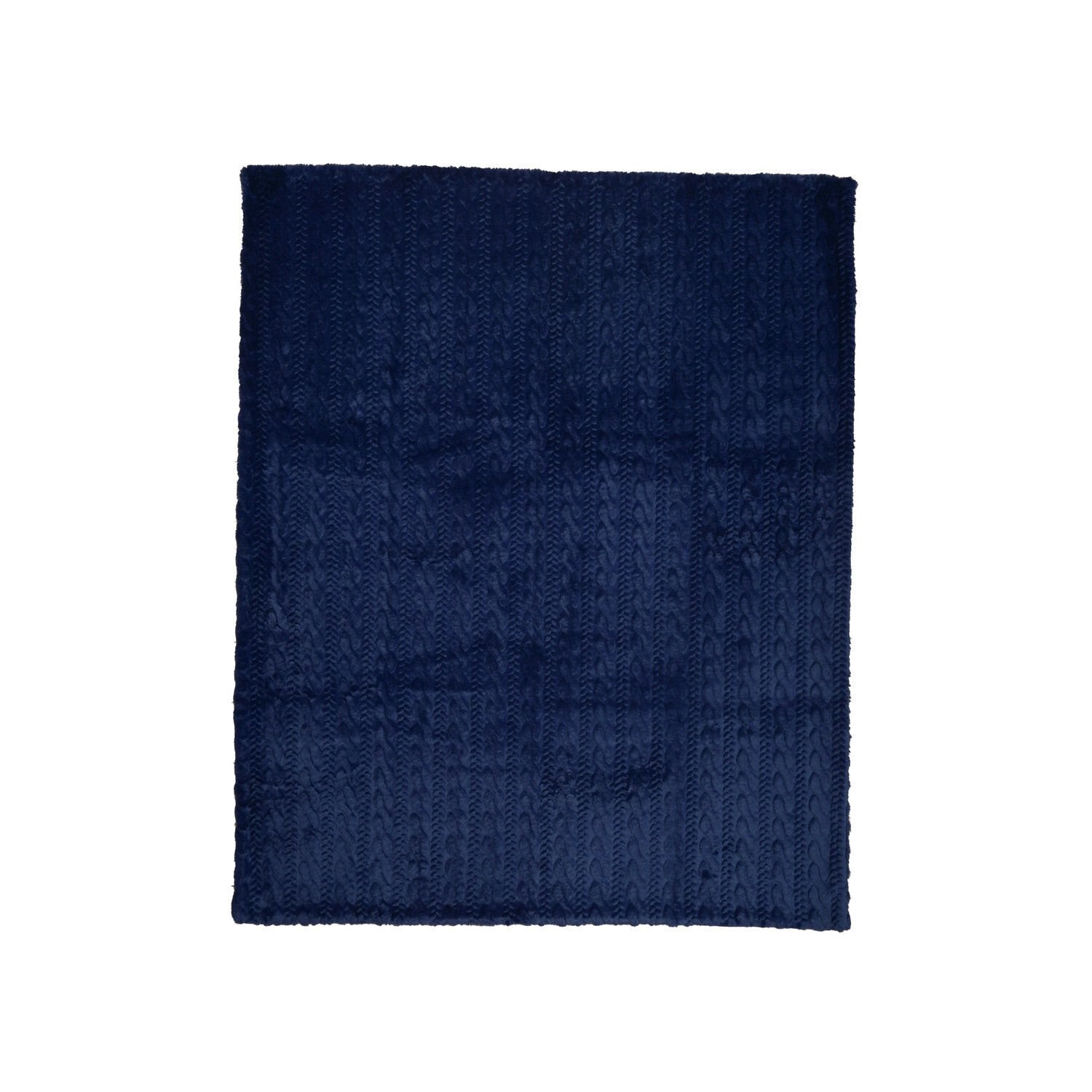 slide 3 of 3, Joyward Faux Fur Throw Blanket, Navy, 50 X 60 In, 1 ct