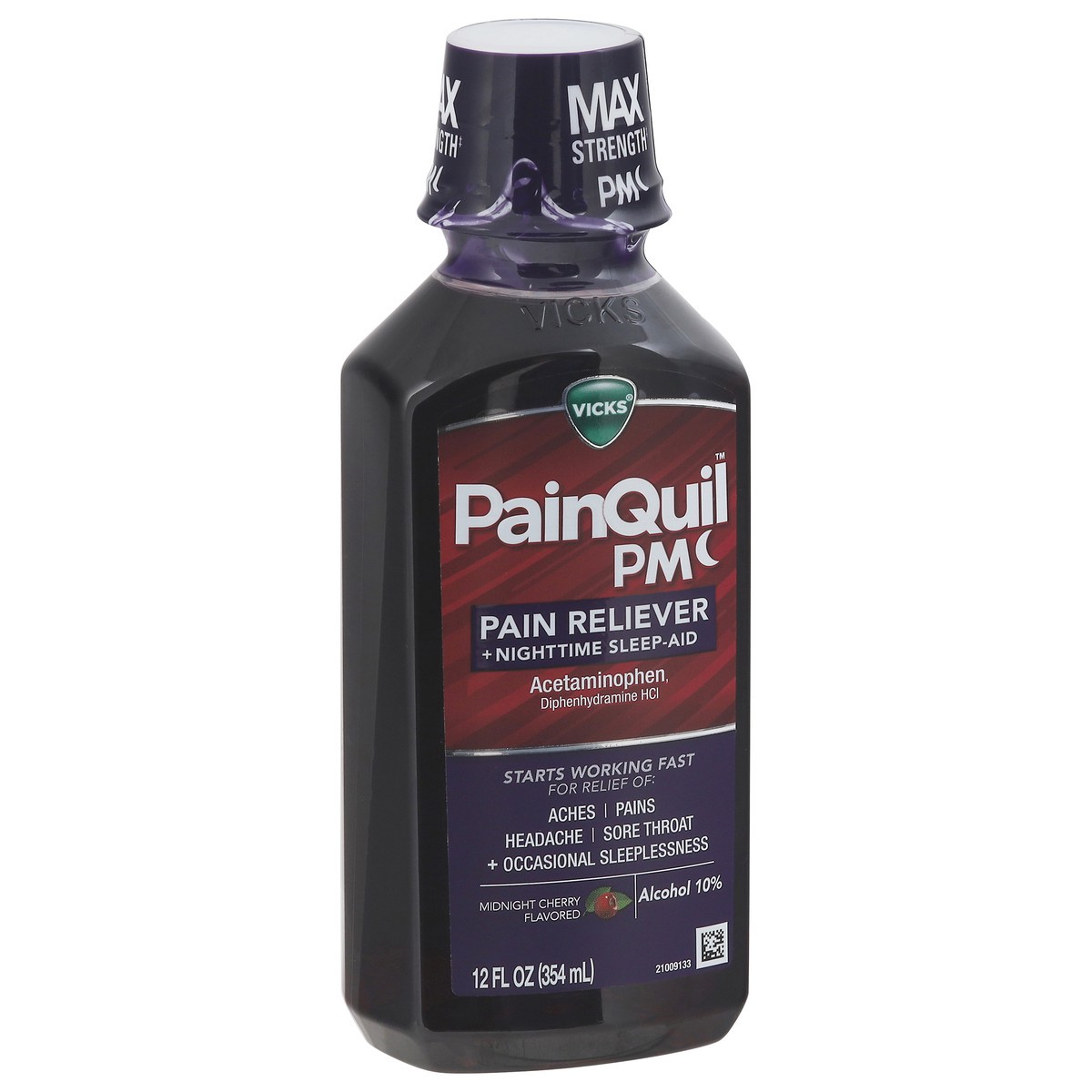 slide 3 of 13, Vicks PainQuil Pain Relief Acetaminophen 1000mg Max Strength‡ Adult Pain Reliever Liquid 12oz, Backache Headache Relief, 1 Nighttime Pain Reliever + Sleep Aid, 12 fl oz