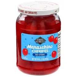 First Street Maraschino Cherries Without Stems