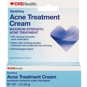 slide 1 of 1, CVS Health Acne Treatment Cream With 10% Benzoyl Peroxide Maximum Strength, 1 oz; 28 gram