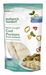 Nature's Basket Cod Portions From Iceland, Wild Caught, Skinless And Boneless