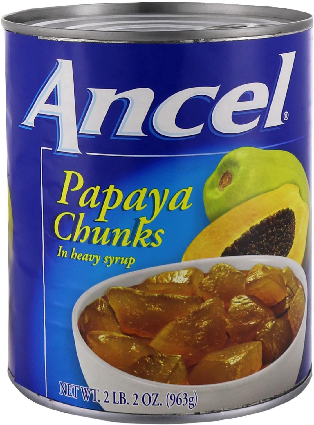 slide 1 of 1, NON BRAND Papaya Chunks In Heavy Syrup (Can), 34 oz