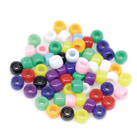 slide 1 of 3, Multicolor Opaque Pony Beads By Creatology, 6mm X 9mm, 6 mm