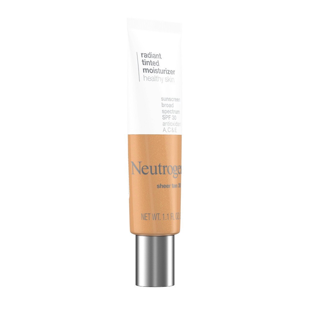 slide 4 of 21, Neutrogena Radiant Tinted Moisturizer with SPF 30 Sheer Tan 30 - 1.1 fl oz, 1.1 fl oz