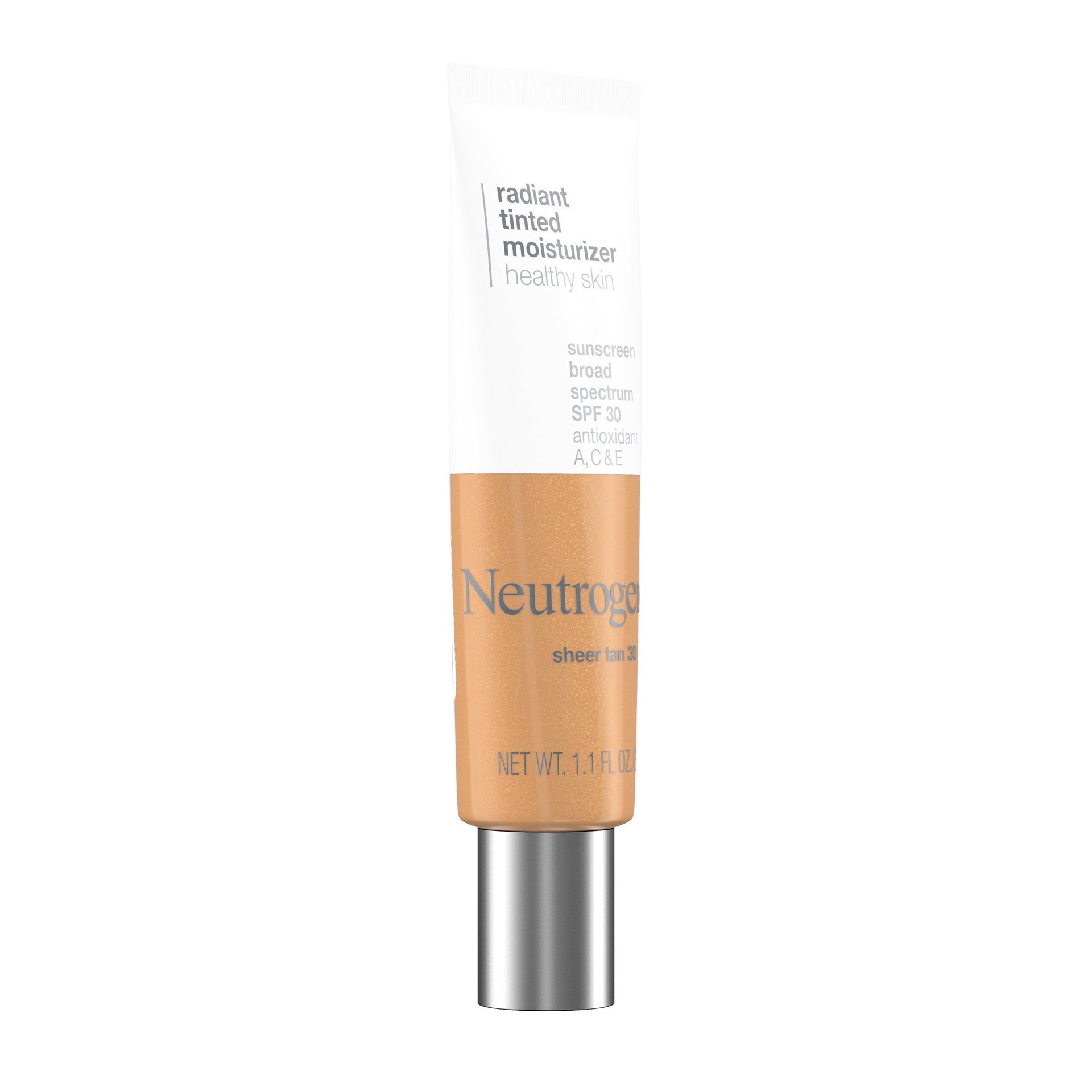 slide 11 of 21, Neutrogena Radiant Tinted Moisturizer with SPF 30 Sheer Tan 30 - 1.1 fl oz, 1.1 fl oz