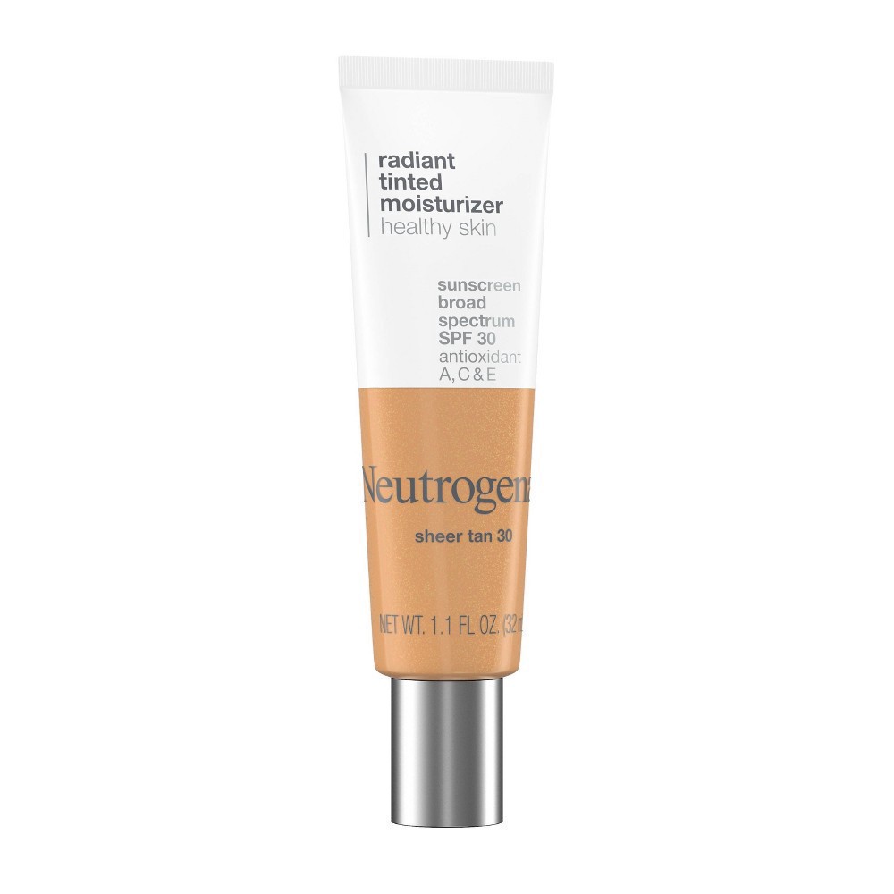 slide 20 of 21, Neutrogena Radiant Tinted Moisturizer with SPF 30 Sheer Tan 30 - 1.1 fl oz, 1.1 fl oz