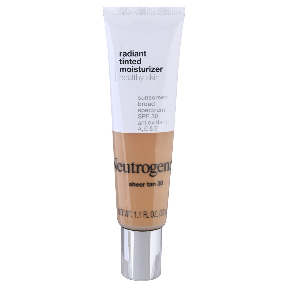 slide 1 of 21, Neutrogena Radiant Tinted Moisturizer with SPF 30 Sheer Tan 30 - 1.1 fl oz, 1.1 fl oz