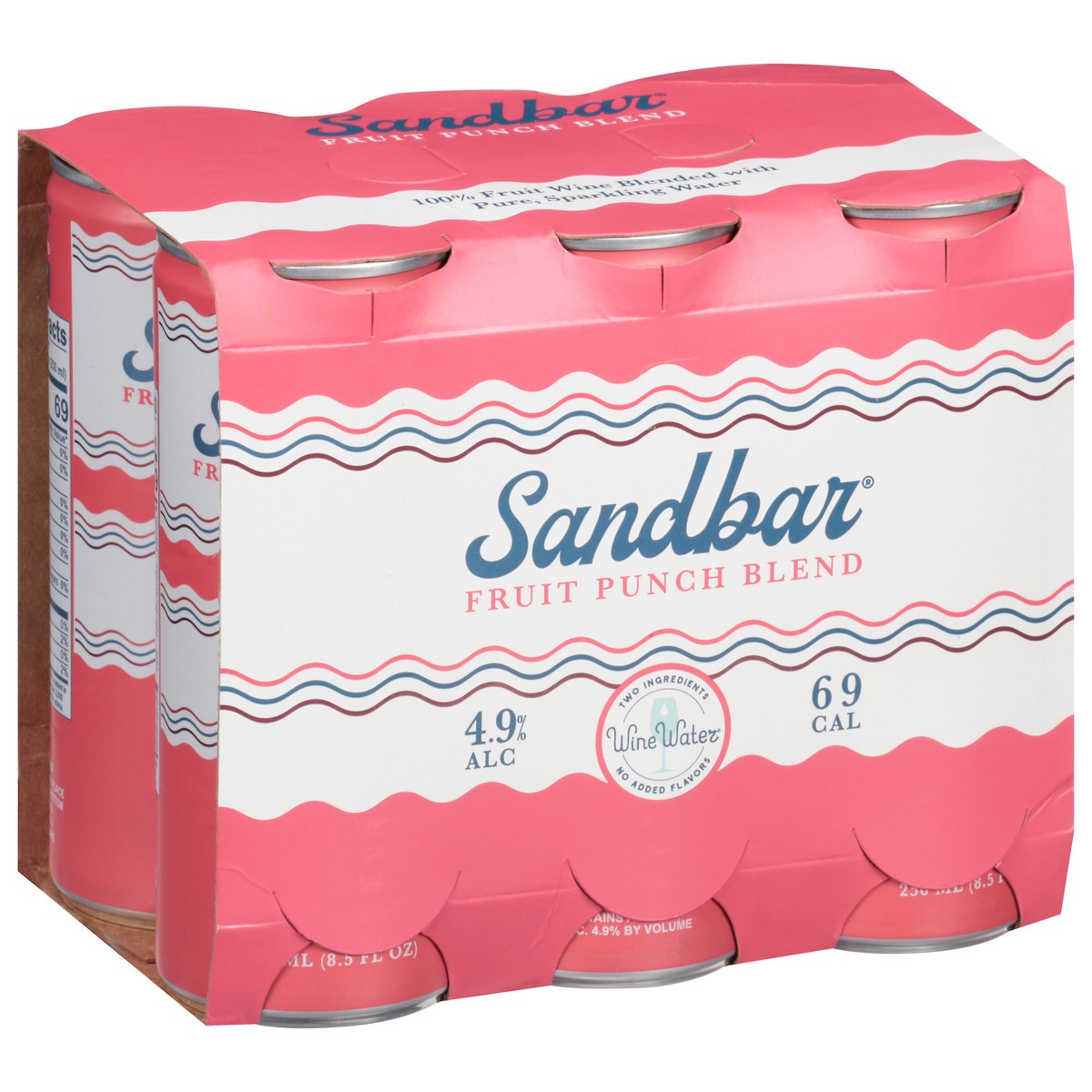 slide 2 of 9, Sandbar Wine Water Fruit Punch, 6 ct; 8.5 oz