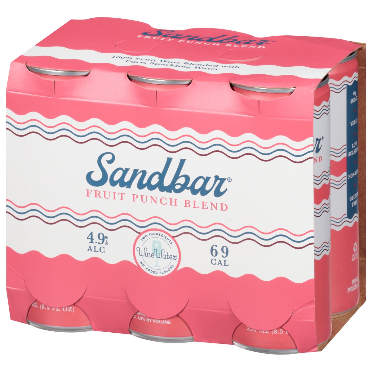 slide 3 of 9, Sandbar Wine Water Fruit Punch, 6 ct; 8.5 oz