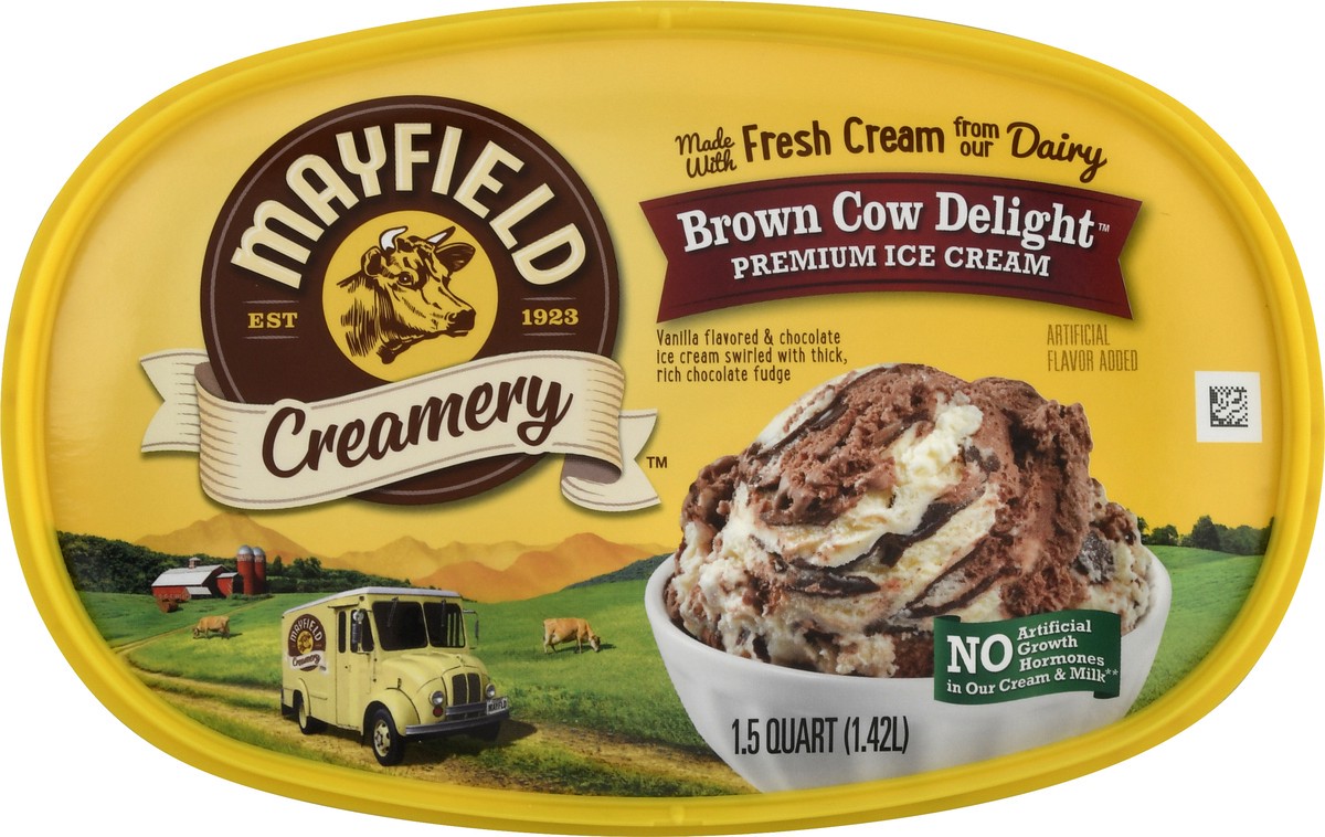 slide 8 of 9, Mayfield Creamery Premium Brown Cow Delight Ice Cream 1.5 qt, 1.5 qt