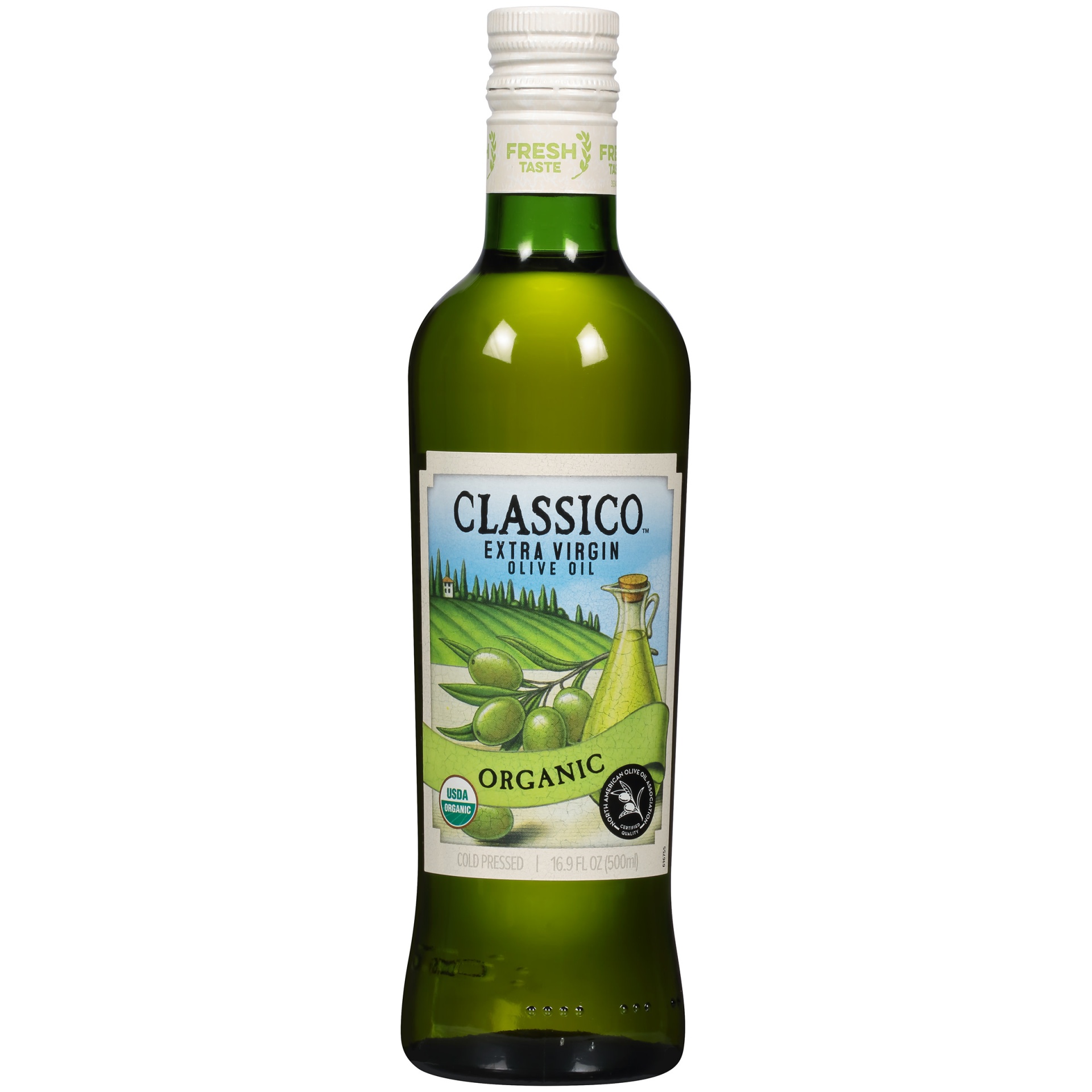 slide 1 of 4, Classico Organic Extra Virgin Olive Oil Bottle, 16.907 fo