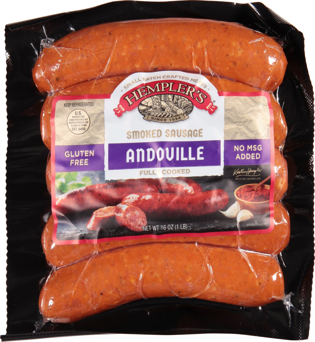 slide 2 of 12, Hempler's Andouille Smoked Sausage - 16 Oz, 16 oz