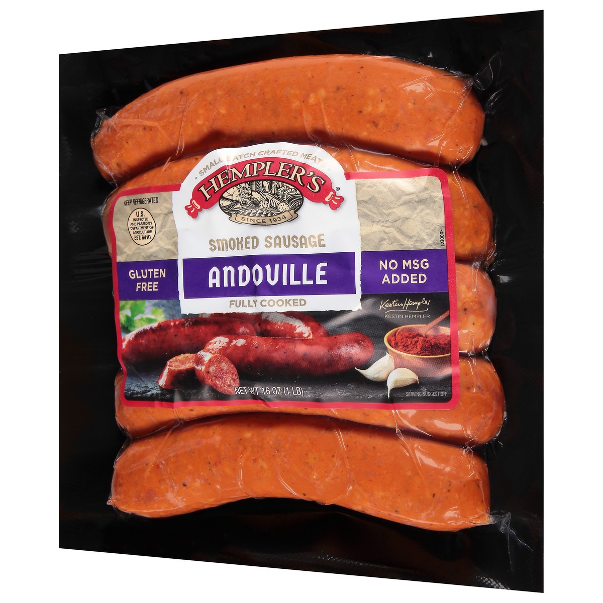 slide 4 of 12, Hempler's Andouille Smoked Sausage - 16 Oz, 16 oz