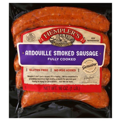 slide 1 of 12, Hempler's Andouille Smoked Sausage - 16 Oz, 16 oz