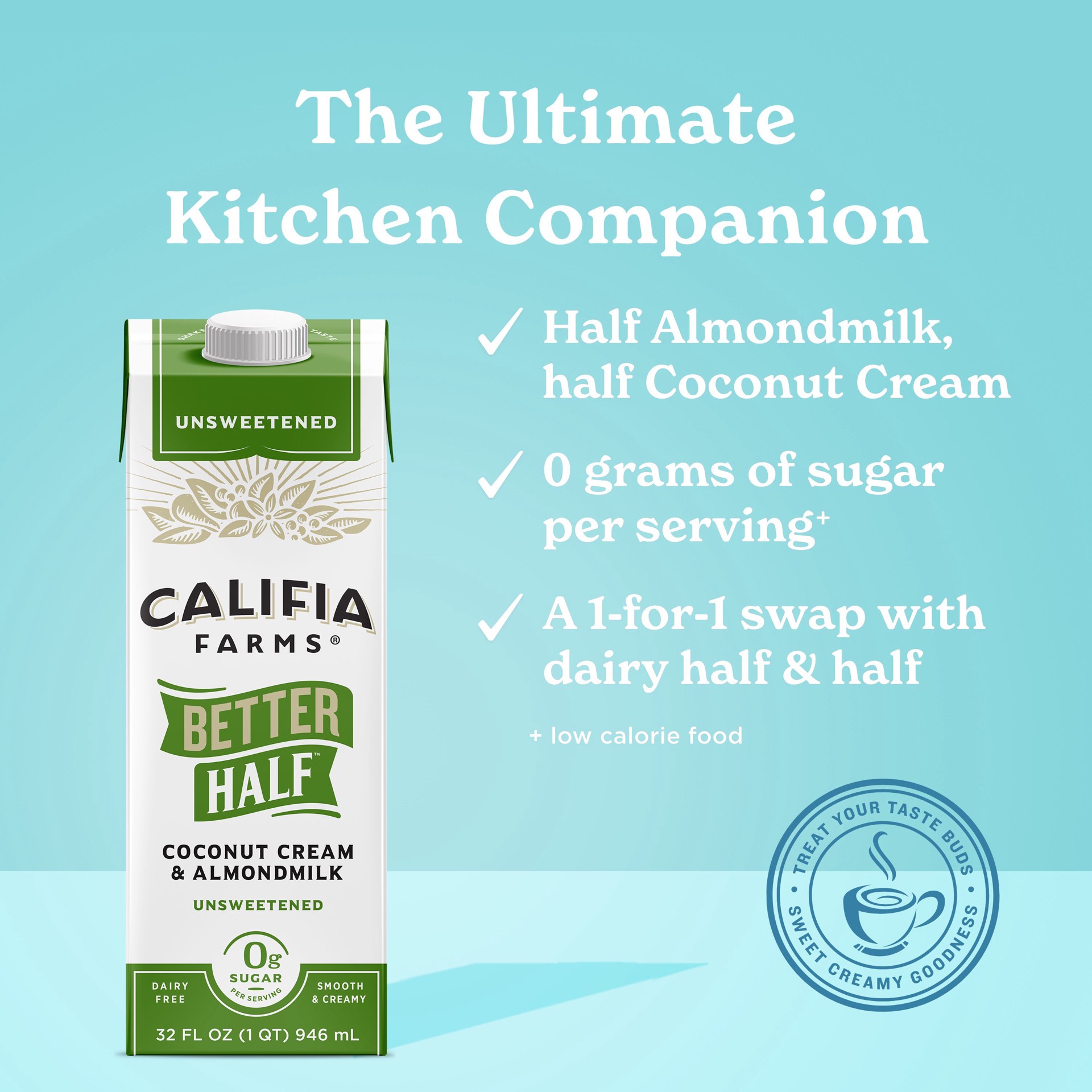 slide 3 of 5, Califia Farms Unsweetened Almond Milk Creamer, 32 fl oz
