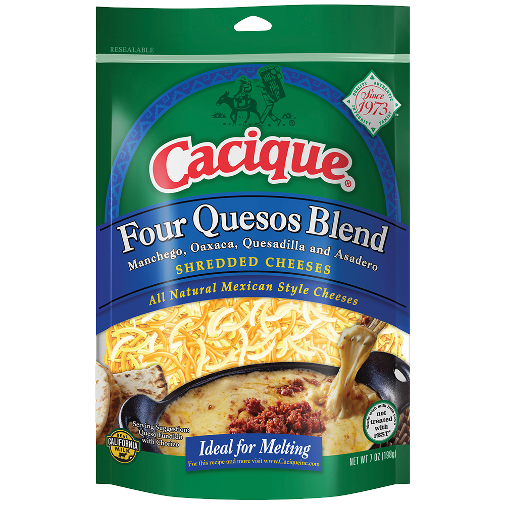 slide 1 of 1, Cacique Four Quesos Blend Shredded Cheeses, 7 oz