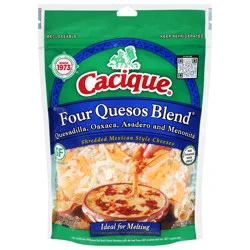 Cacique Shredded Mexican Style Four Quesos Blend Cheese 7 oz