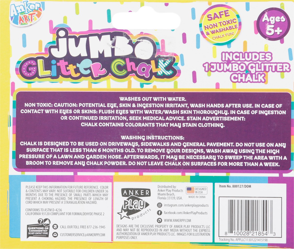 slide 3 of 9, Anker Art Glitter Chalk Jumbo, 1 ct